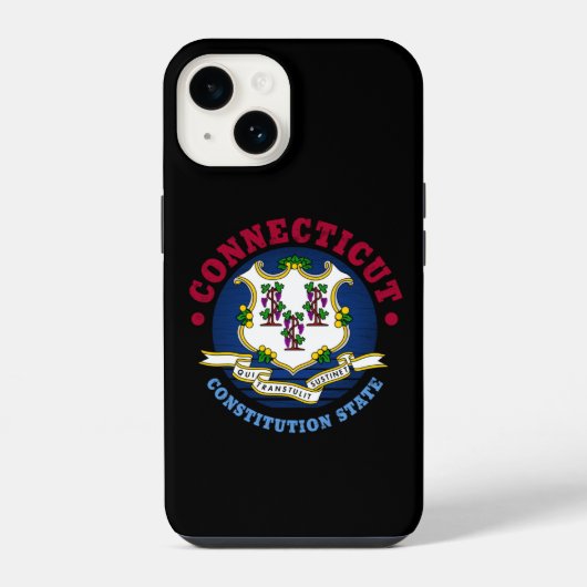 COQUE POUR iPhone 14 DRAPEAU DE L'ÉTAT CONSTITUTIONNEL DU CONNECTICUT (Verso)