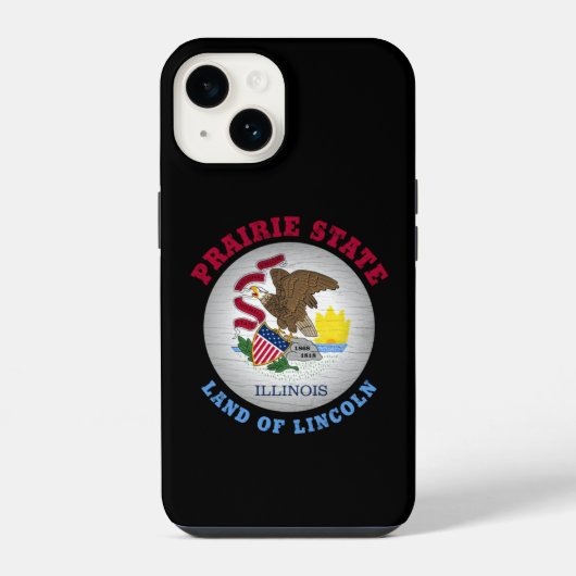 COQUE POUR iPhone 14 DRAPEAU DE L'ILLINOIS PRAIRIE (Verso)