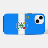 Coque Pour iPhone 14 Drapeau de Queens, NY (Verso Horizontal)