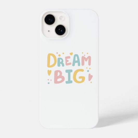 Coque Pour iPhone 14 Dream Big Pastel Hearts (Verso)