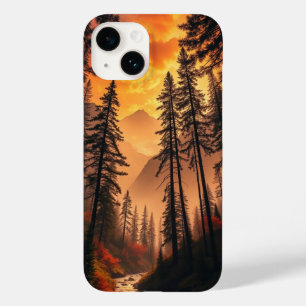 Coque Pour iPhone 14 Dreamy coque iphone de la forêt du soir