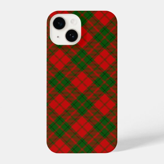 Coque Pour iPhone 14 Drummond tartan rouge vert plaid (Verso)