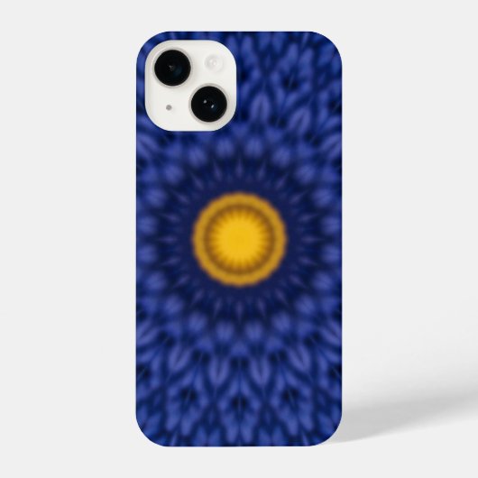 Coque Pour iPhone 14 Duck on blue with yellow kaleidoscope (Verso)