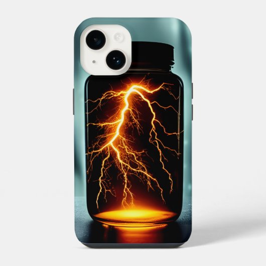 Coque Pour iPhone 14 Éclair Dans Un Art numérique À Bouteille (Verso)