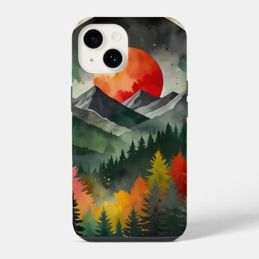 Coque Pour iPhone 14 Éclipse sur la nature sauvage (Verso)