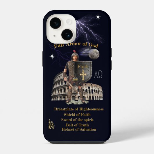 Coque Pour iPhone 14 Écriture Armure complète de DIEU (Verso)
