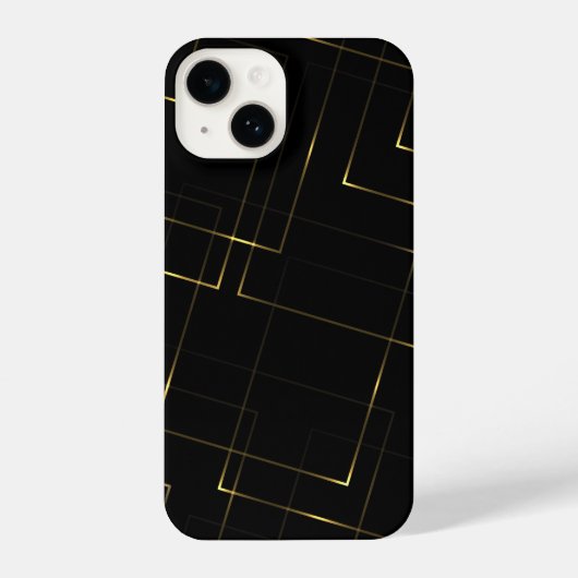 Coque Pour iPhone 14 Elegant Black & Gold Marble (Verso)