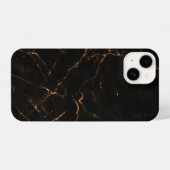 Coque Pour iPhone 14 Elegant Black Stone Marble Pattern (Verso Horizontal)