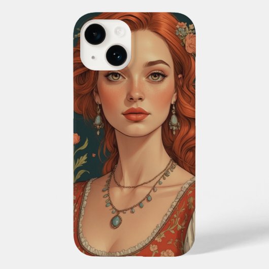 Coque Pour iPhone 14 Élégant coque iphone de la princesse Red-Haired (Verso)