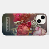 Coque Pour iPhone 14 Élégant coque iphone personnalisé Fleurs roses (Verso (horizontal))