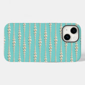 Coque Pour iPhone 14 Elégant coque iphone Turquoise et perles inspiré T (Verso (horizontal))