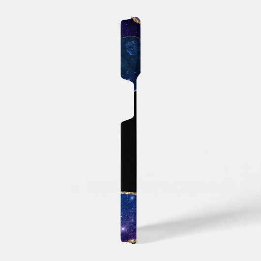 Coque Pour iPhone 14 Élégant Galaxy Gold Agate Géode Monogramme (Côté droit)