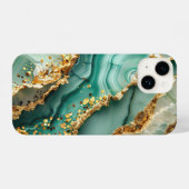 Coque Pour iPhone 14 Elegant Gold And Green Marble (Verso Horizontal)