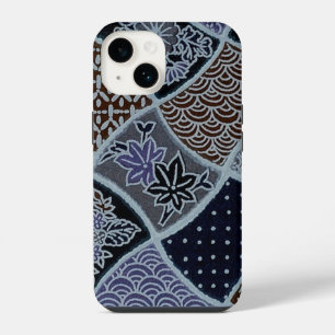 Coque Pour iPhone 14 Élégant japonais Washi Origami Motif indigo