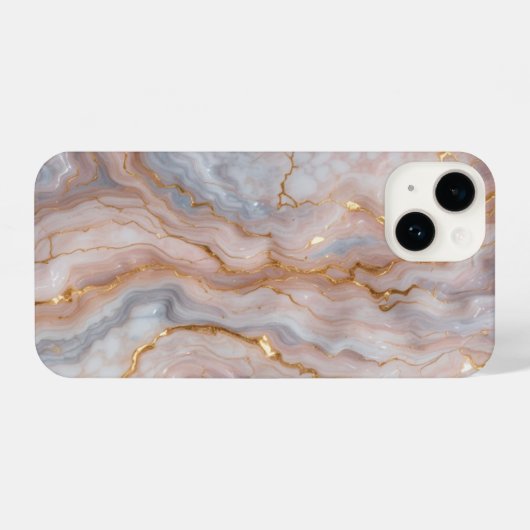 Coque Pour iPhone 14 Elegant Marble iPhone14 Case with Gold Veins (Verso Horizontal)