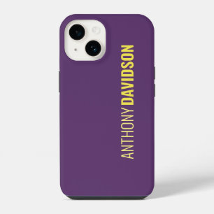 Coque Pour iPhone 14 Élégant Minimaliste Professionnel Indigo & Jaune
