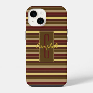 COQUE POUR iPhone 14 ÉLÉGANT MONOGRAPHIE MASCULINE HORIZONTAL STRIPE BR