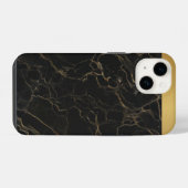 Coque Pour iPhone 14 Élégant motif marbre noir or iPhone / Android (Verso Horizontal)