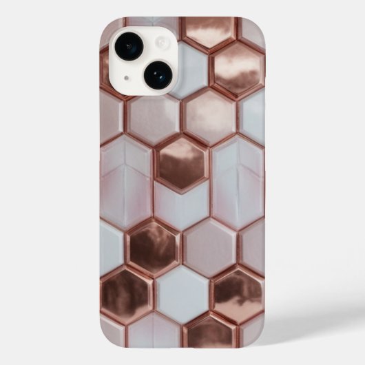 Coque Pour iPhone 14 Élégant Rose Gold Geometry iPhone 16 Plus Coque (Verso)