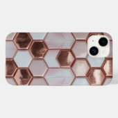 Coque Pour iPhone 14 Élégant Rose Gold Geometry iPhone 16 Plus Coque (Verso (horizontal))