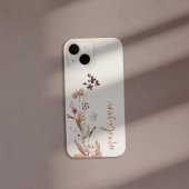 Coque Pour iPhone 14 Élégant script Monogram Boho Fleur sauvage