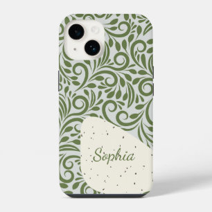 Coque Pour iPhone 14 Élégante forme verte organique Art pour cadeaux