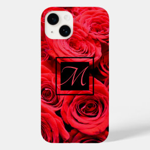 Coque Pour iPhone 14 Élégante rose rouge fleurs rouges rouge floral rou