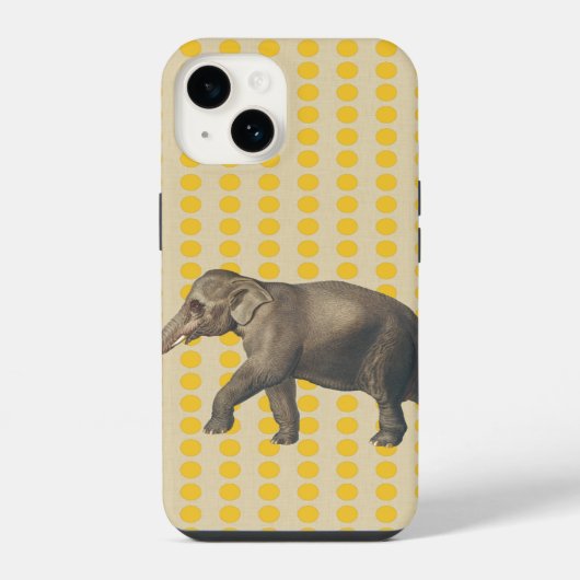 Coque Pour iPhone 14 Éléphant à points de Saffron Spice Moods (Verso)