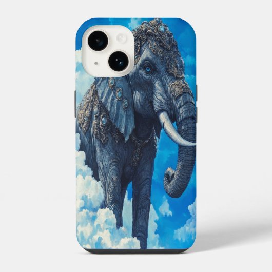 Coque Pour iPhone 14 🐘 Éléphant céleste (Verso)