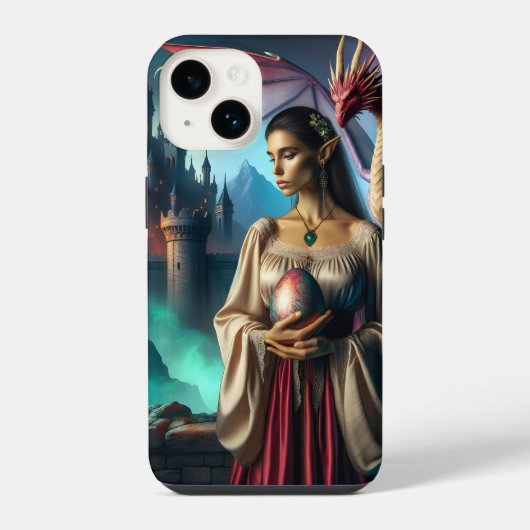 Coque Pour iPhone 14 Elfe avec oeuf de dragon (Verso)