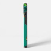 Coque Pour iPhone 14 Emerald Green & Gold Agate Géode Monogramme (Côté gauche)