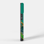 Coque Pour iPhone 14 Emerald Green & Gold Agate Géode Monogramme (Côté droit)