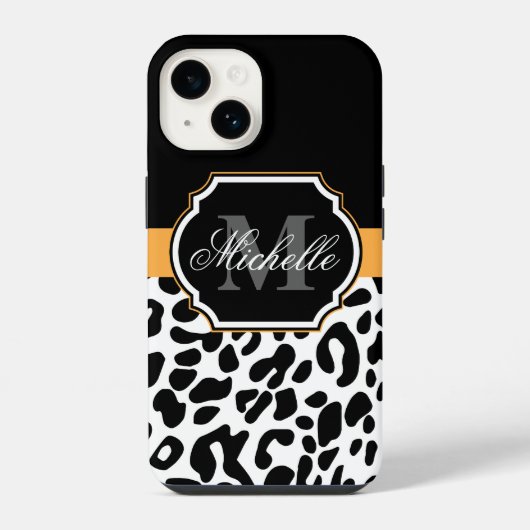 Coque Pour iPhone 14 Empreinte de léopard (Verso)