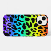 Coque Pour iPhone 14 Empreinte de léopard arc-en-ciel (Verso Horizontal)