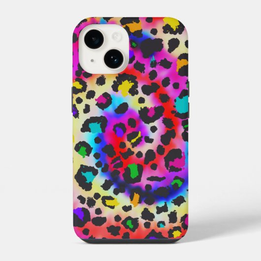 Coque Pour iPhone 14 empreinte de léopard dynamique (Verso)