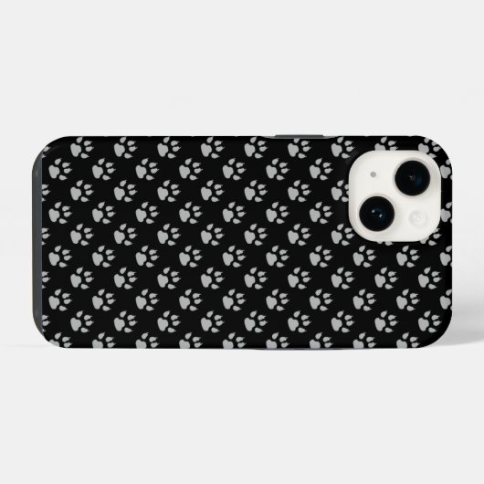 Coque Pour iPhone 14 empreintes de chien (Verso Horizontal)