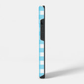 Coque Pour iPhone 14 En vichy bleu cérusé clair (Côté gauche)