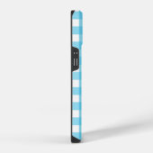 Coque Pour iPhone 14 En vichy bleu cérusé clair (Côté droit)