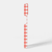 Coque Pour iPhone 14 En vichy rouge saumon (Côté droit)