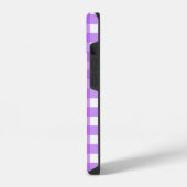 Coque Pour iPhone 14 En vichy violet brillant (Côté gauche)
