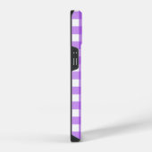 Coque Pour iPhone 14 En vichy violet brillant (Côté droit)