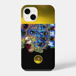 Coque Pour iPhone 14 ÉPHÉMÈRE, BEAUTÉ AVEC MASQUE Topaze jaune Gemme