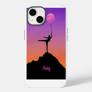 Coque Pour iPhone 14 Équilibre de Lune de Ballet Nom Personnalisé