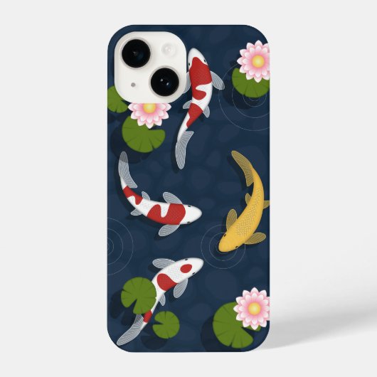 Coque Pour iPhone 14 Étang japonais de poissons Koi (Verso)