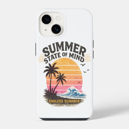 Coque Pour iPhone 14 État d'esprit d'été Vintage (Verso)