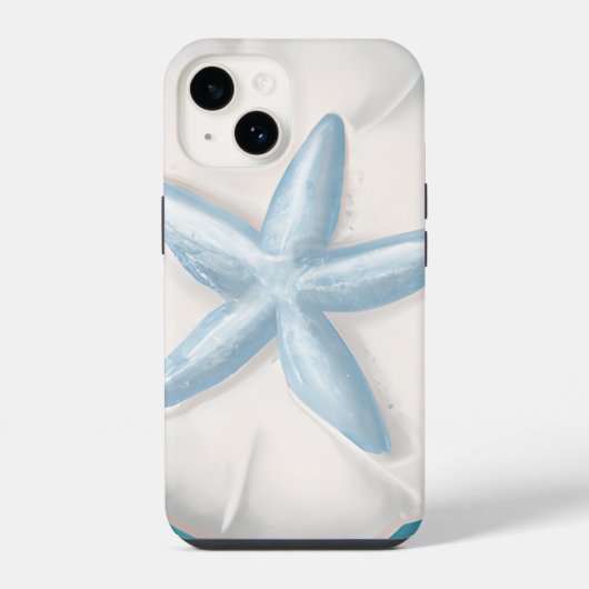 Coque Pour iPhone 14 Étoile de mer sarcelle et dollar de sable plage  (Verso)
