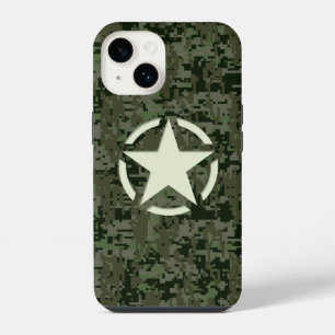 Coque Pour iPhone 14 Étoile sur fond de camouflage Deep Woods