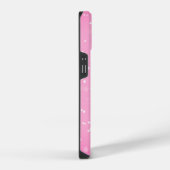 Coque Pour iPhone 14 Étoiles Blanches Sur Rose (Côté droit)
