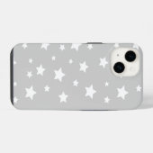 Coque Pour iPhone 14 Étoiles grises mignonnes (Verso Horizontal)