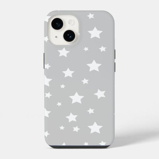 Coque Pour iPhone 14 Étoiles grises mignonnes (Verso)